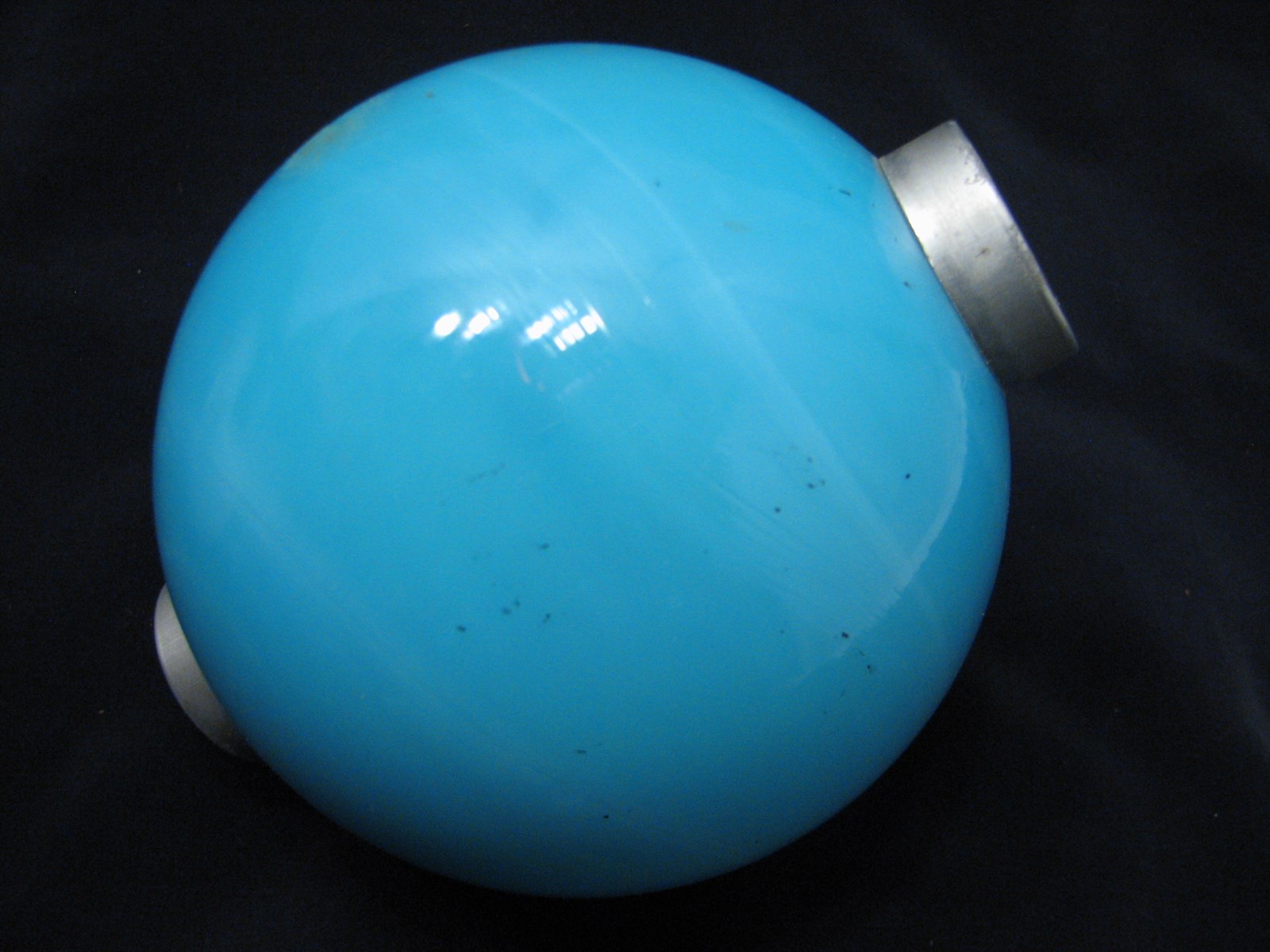 Sky Blue Milk Glass Lightning Rod Ball Sphere Globe Smooth W Caps Weather Vane Ebay