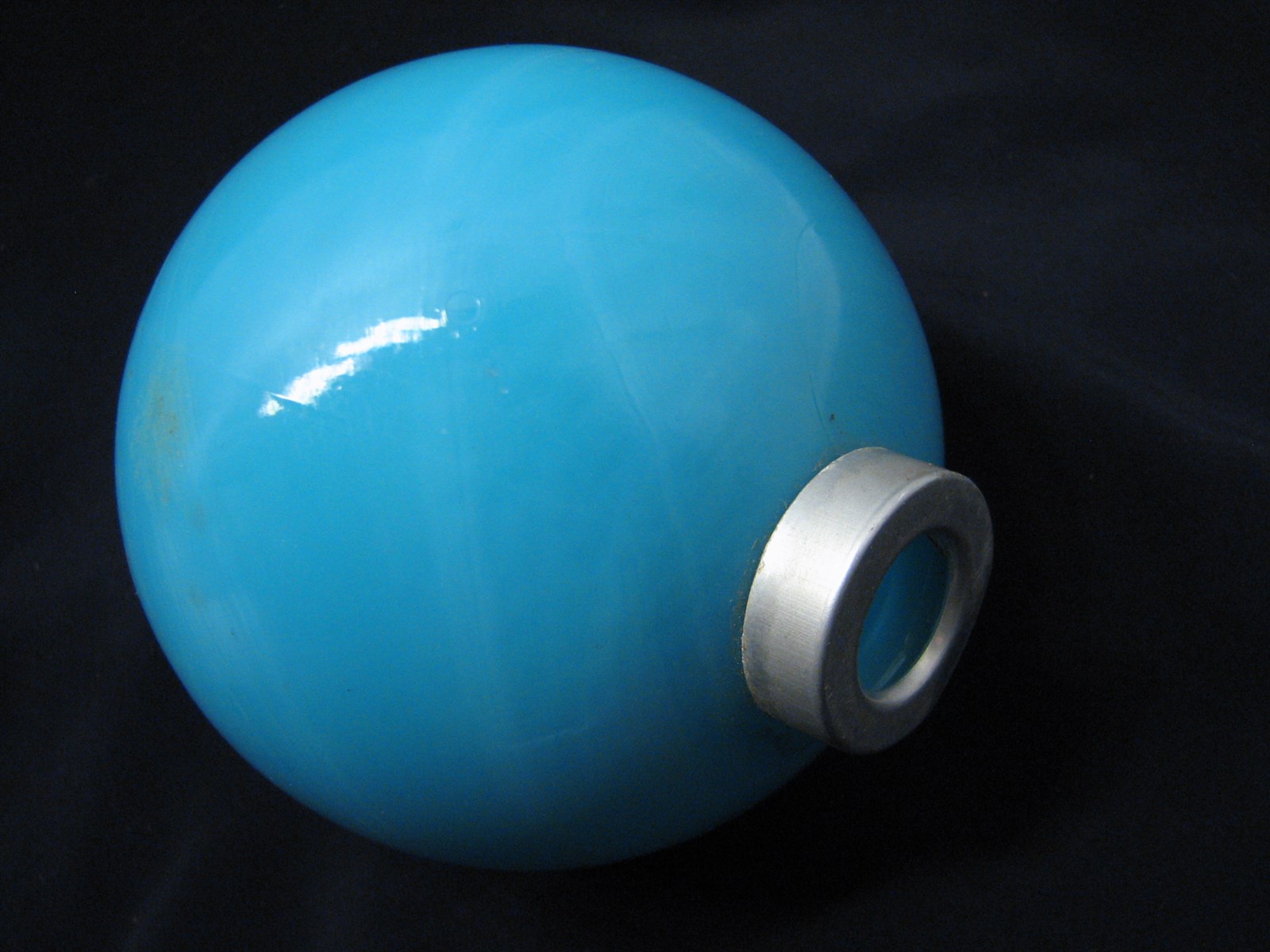 Sky Blue Milk Glass Lightning Rod Ball Sphere Globe Smooth W Caps Weather Vane Ebay