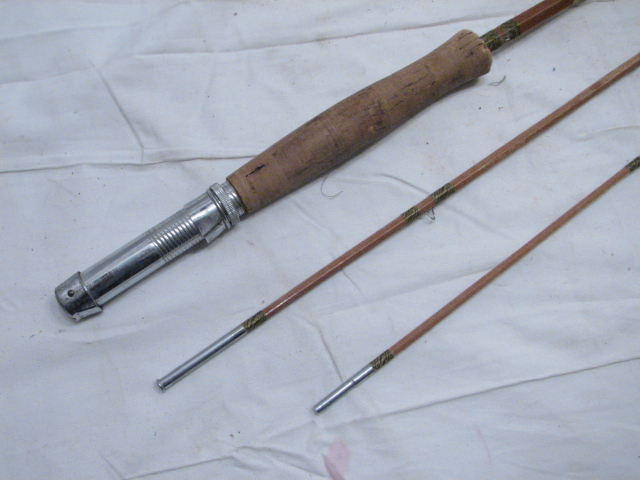 Vintage Golden Bamboo Fly Fishing Rod 3 Piece Trout Broken Tip | EBay