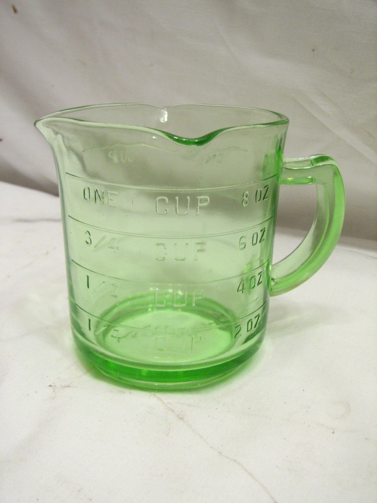 Vintage Green Depression Glass Kellogg S Spout Measuring Cup Kelloggs