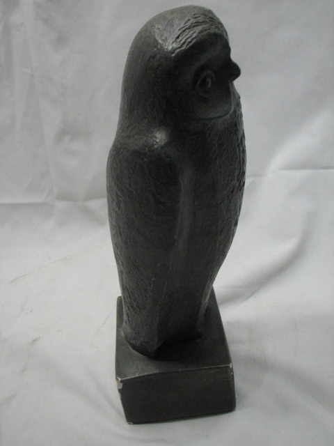 1970s Signed Austin Proding Mid Century Modern Abstract Art Owl Statue 