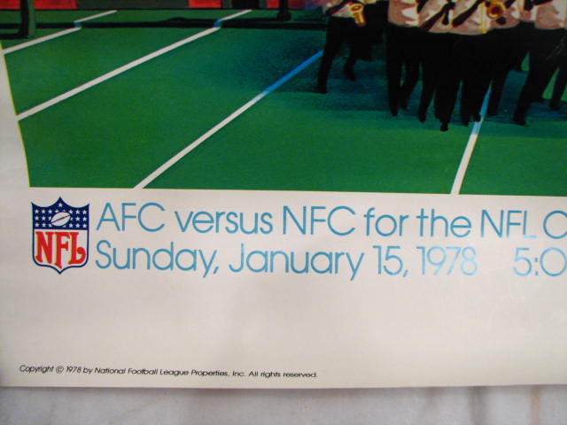 NFL SUPER BOWL 12 COWBOYS BRONCOS 1978 FOOTBALL POSTER  