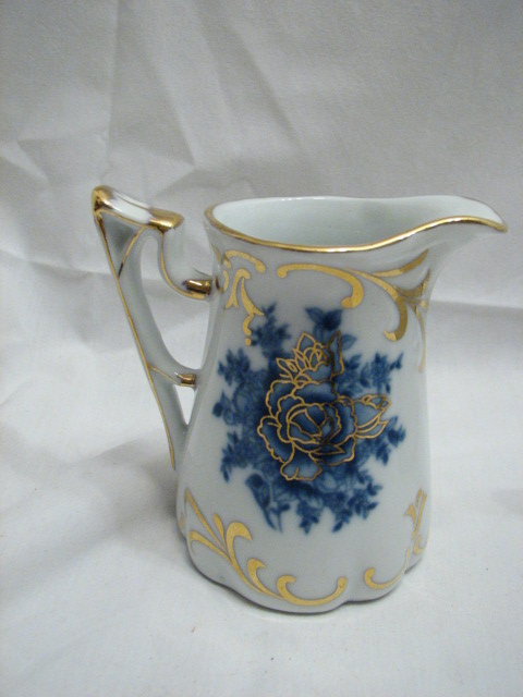 LIMOGES CHINA EARLY HOT CHOCOLATE POT SET FLOW BLUE GOLD TEAPOT COFFEE 