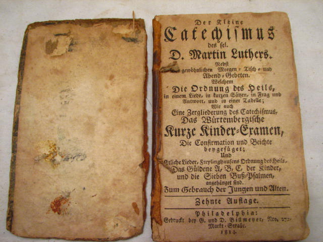 An antique book, nearly 200 years old and looks to be on Catechism 