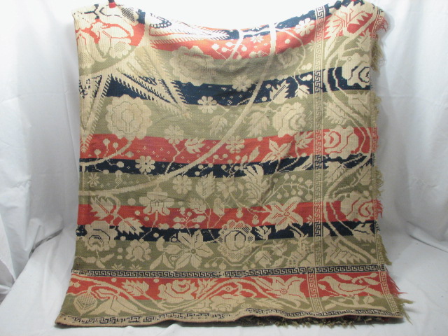 VINTAGE MOUNT JOY PA COVERLET H.STAGER LANCASTER CO WARRANTED BLANKET 