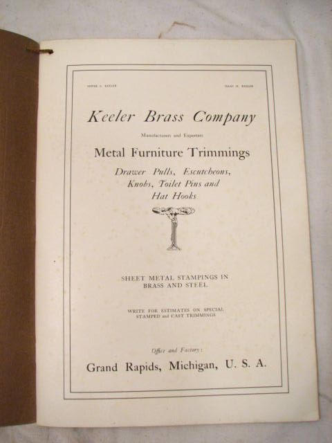 KEELER BRASS COMPANY METAL FURNITURE HARDWARE CATALOG  