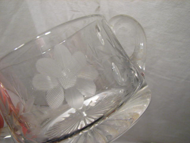 HEISEY GLASS CLEAR CUT SUGAR CREAMER DISHES ELEGANT  