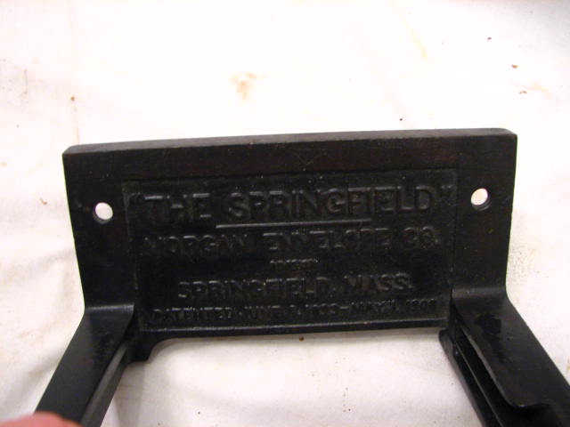 ANTIQUE CAST IRON TOILET PAPER DISPENSER SPRINGFIELD  