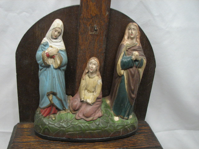   STATIONS OF THE CROSS SCROLL WOODEN CRUCIFIX RELIGIOUS DISPLAY  