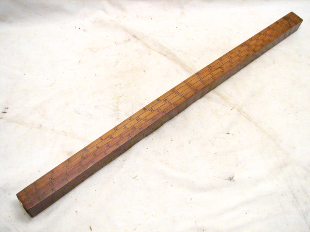 Antique Lumber Logging Board Scale Rule Wood Tool Feet 24