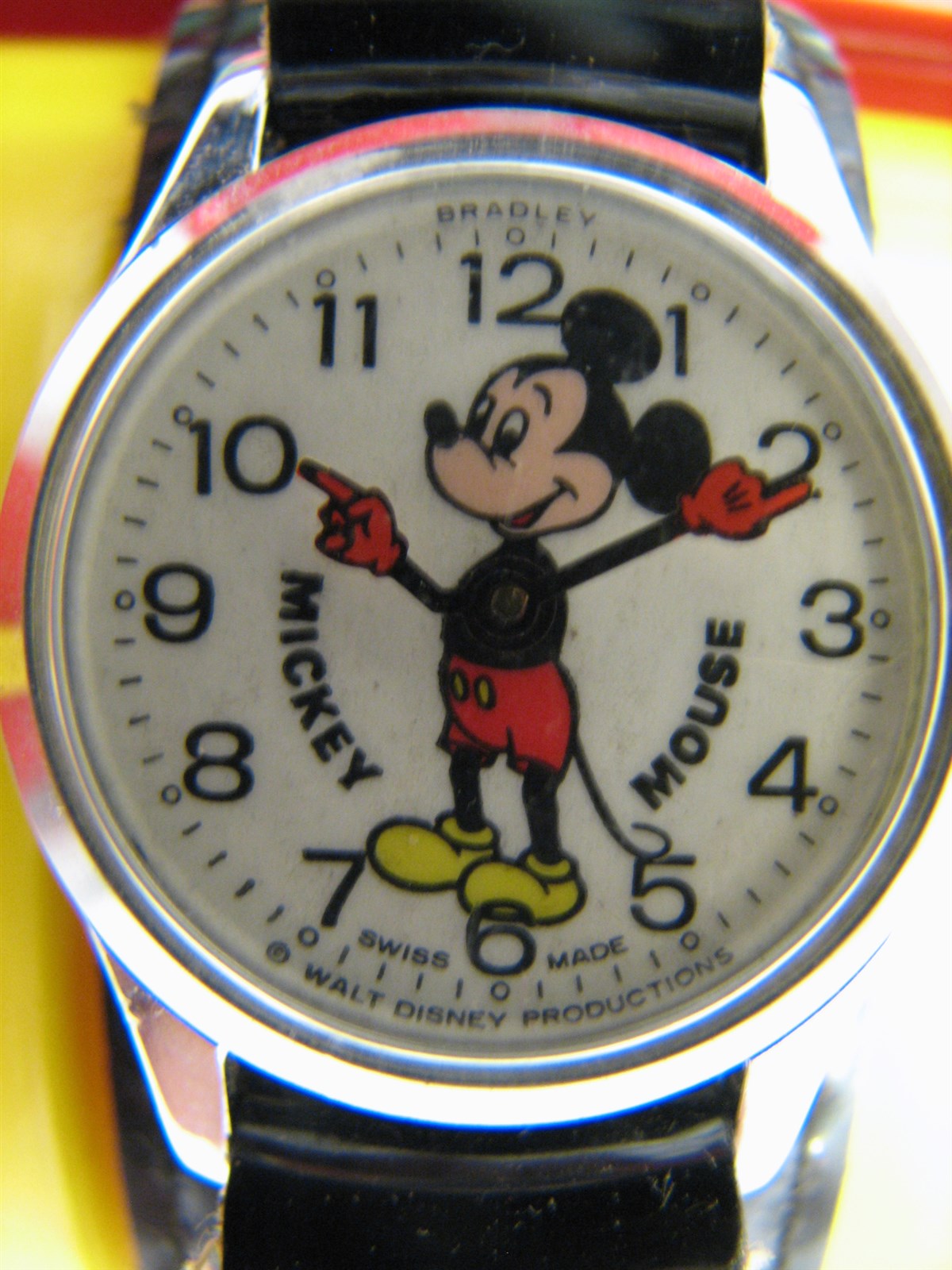 Bradley Time Mickey Mouse Wristwatch w/Case Disney Wrist Watch | eBay