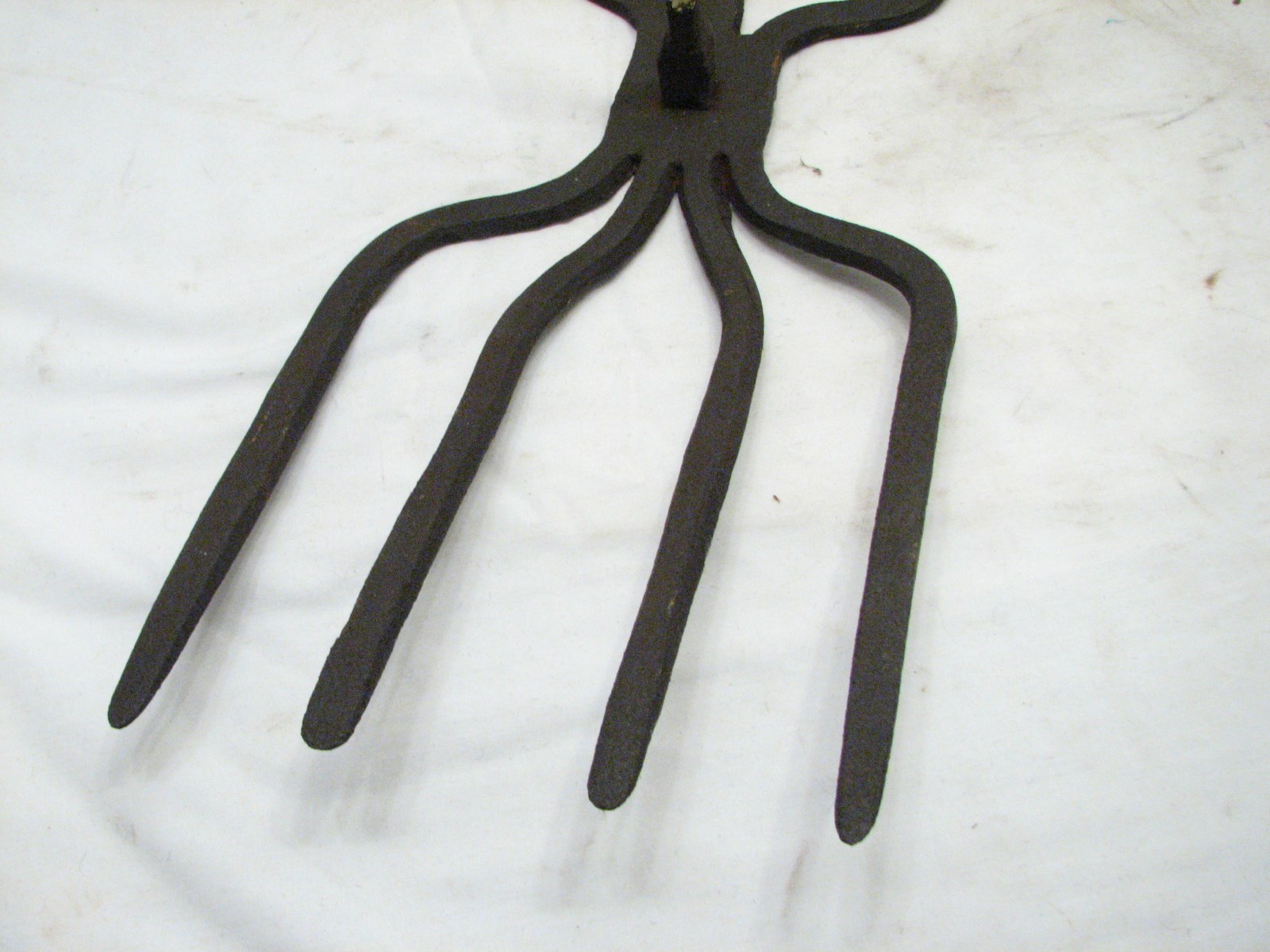 Antique Blacksmith Hand Forge Farm Hoe Potato Rake Tool Double Sided 3/ ...