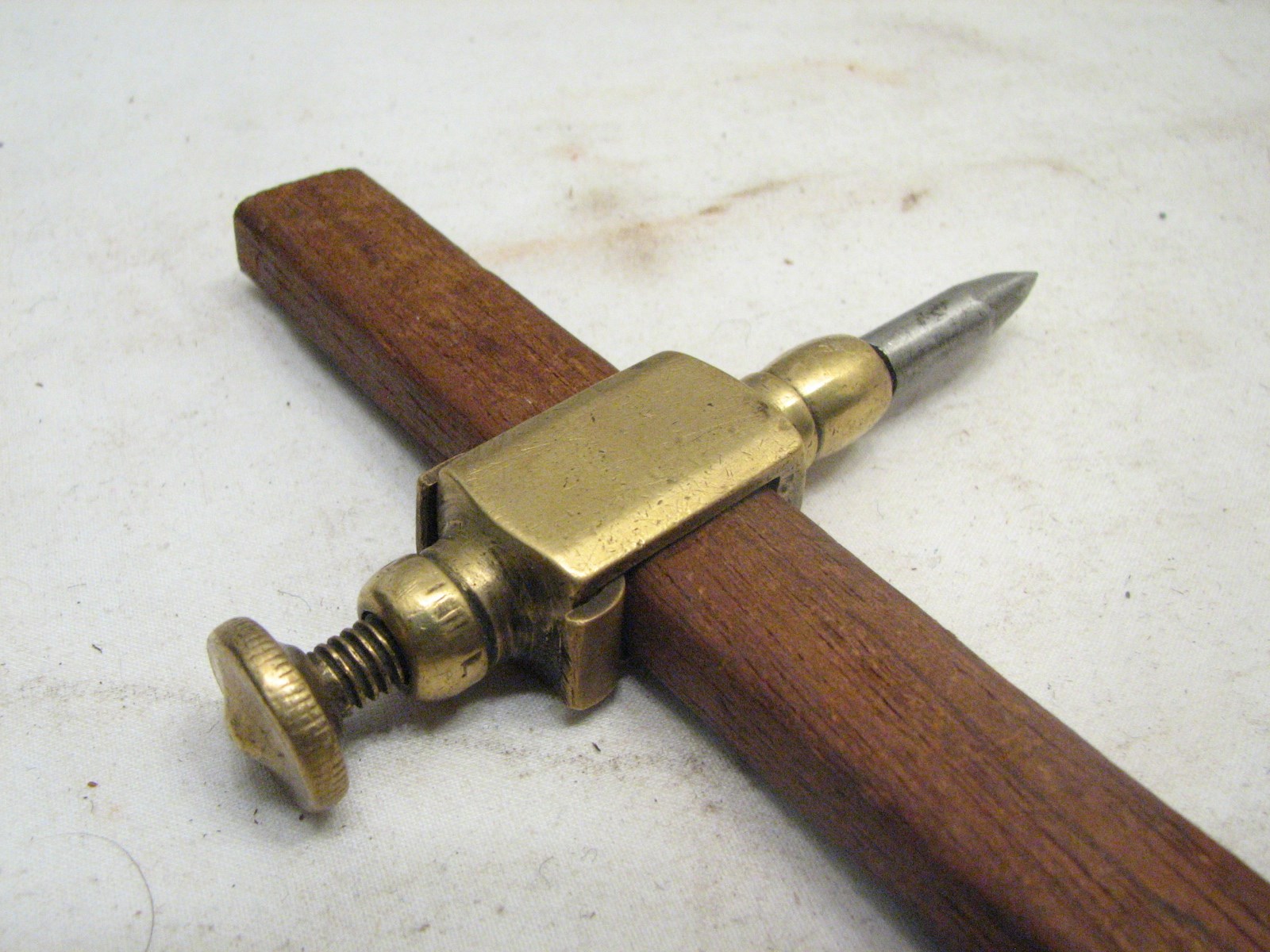 Pr Antique Brass Gun Metal Trammel Points Woodworking 
