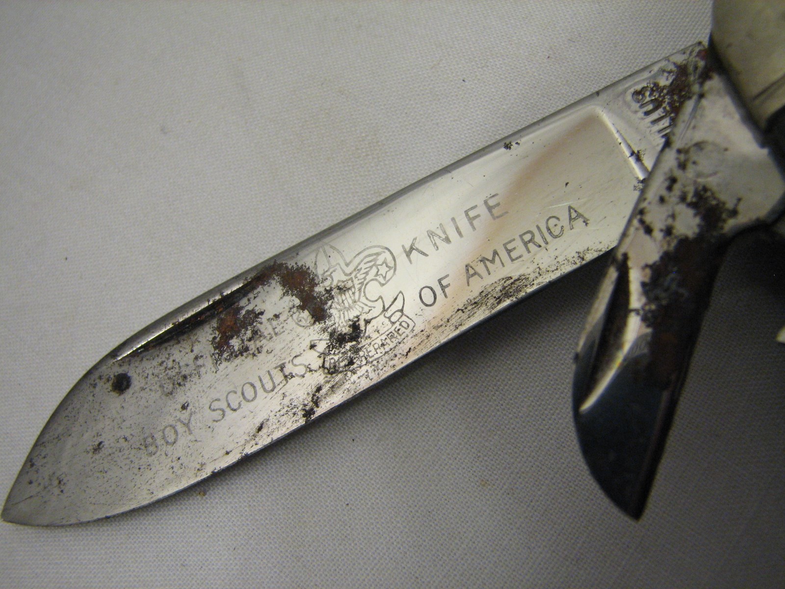 Vintage Official Boy Scout Camillus Pocket Knife Whittling 4-Blade w ...