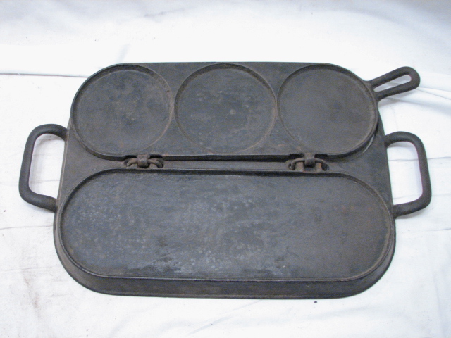 Cast Iron Stuart Peterson 1869 Patent Flip Top Griddle Pan Burger Egg ...