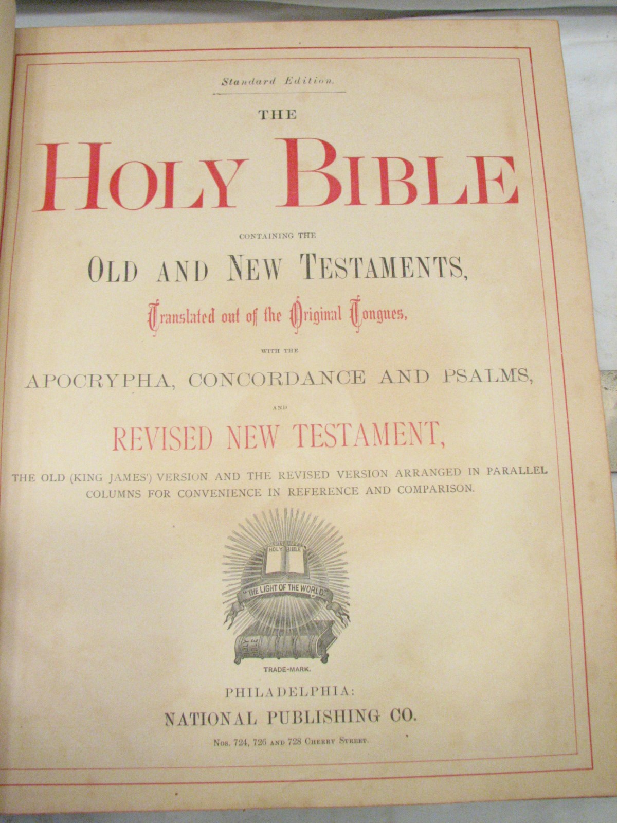 Antique Pictorial Leather Family Bible 1881 Hurst Family Lancaster Co ...