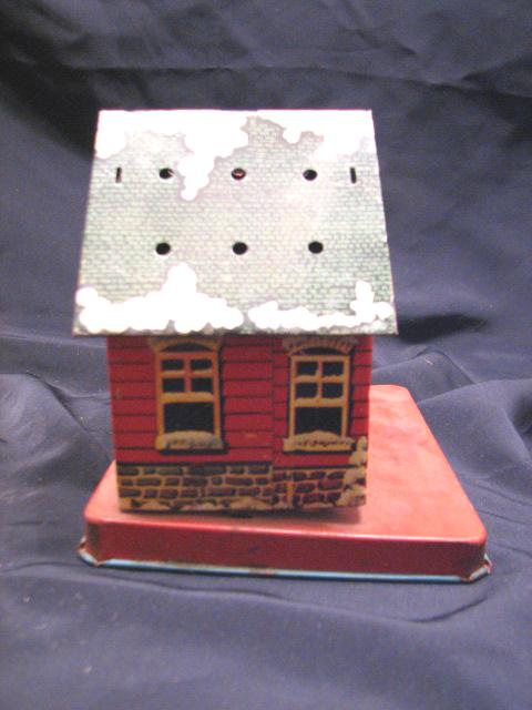 VINTAGE TIN LITHO SCHOOL HOUSE STILL BANK US METAL TOY  