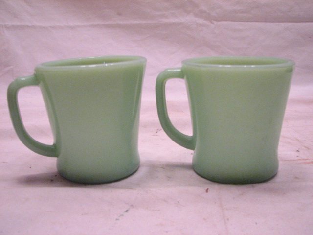 FIRE KING JADEITE JADE GLASS D HANDLE COFFEE CUP MUG  