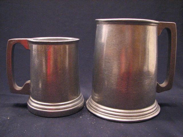 WILTON ARMETAL PEWTER BEER STEIN MUG NOGGIN TANKARD GRADUATED 5PC SET 